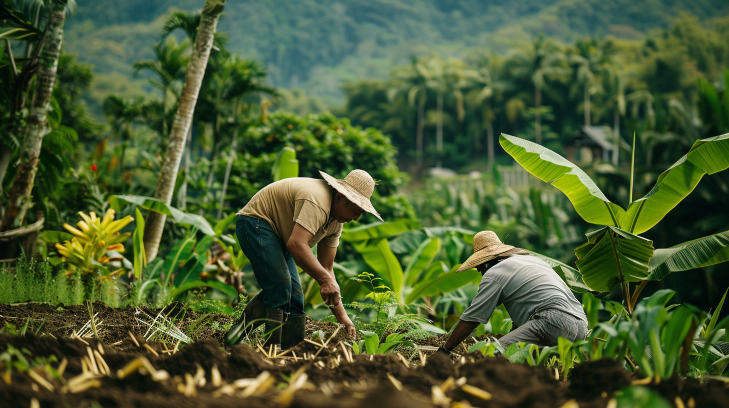 Farmers working
